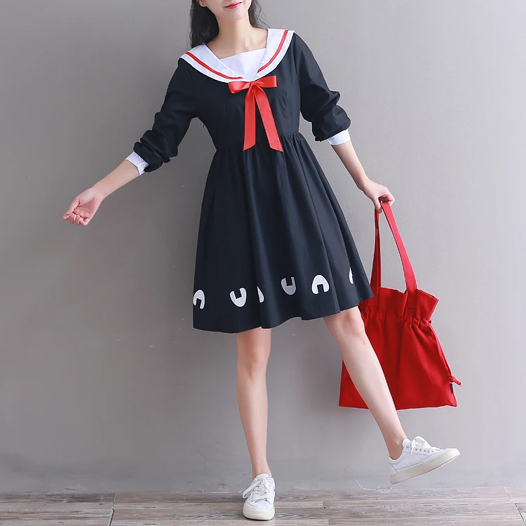 Весна Япония Мори девушка милое платье Новый Для женщин с длинным рукавом Сейлор