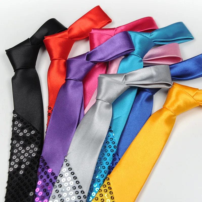 

5 CM Sequined Tie Stage Magic Show for Narrow-edition Wedding Party for Male Female student Neckties Necktie Neckcloth Neckwear