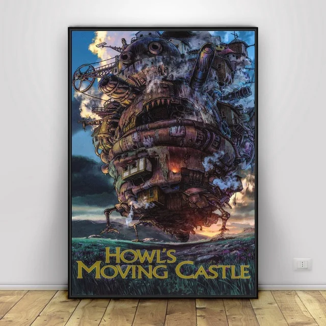 Howl's Moving Castle Art Шелковый тканевый постер и печать настенная живопись Домашний