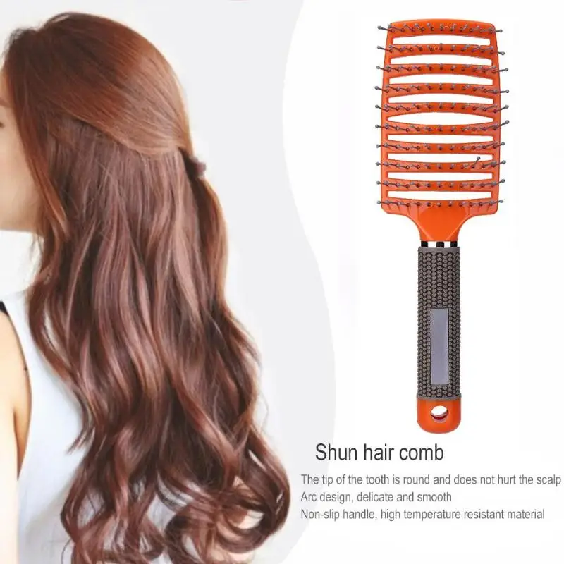 Professional Anti-Static Hair Scalp Massager Comb Brush Curved Row Hair Comb Hairbrush Salon Hairdressing Hairstyle Tools
