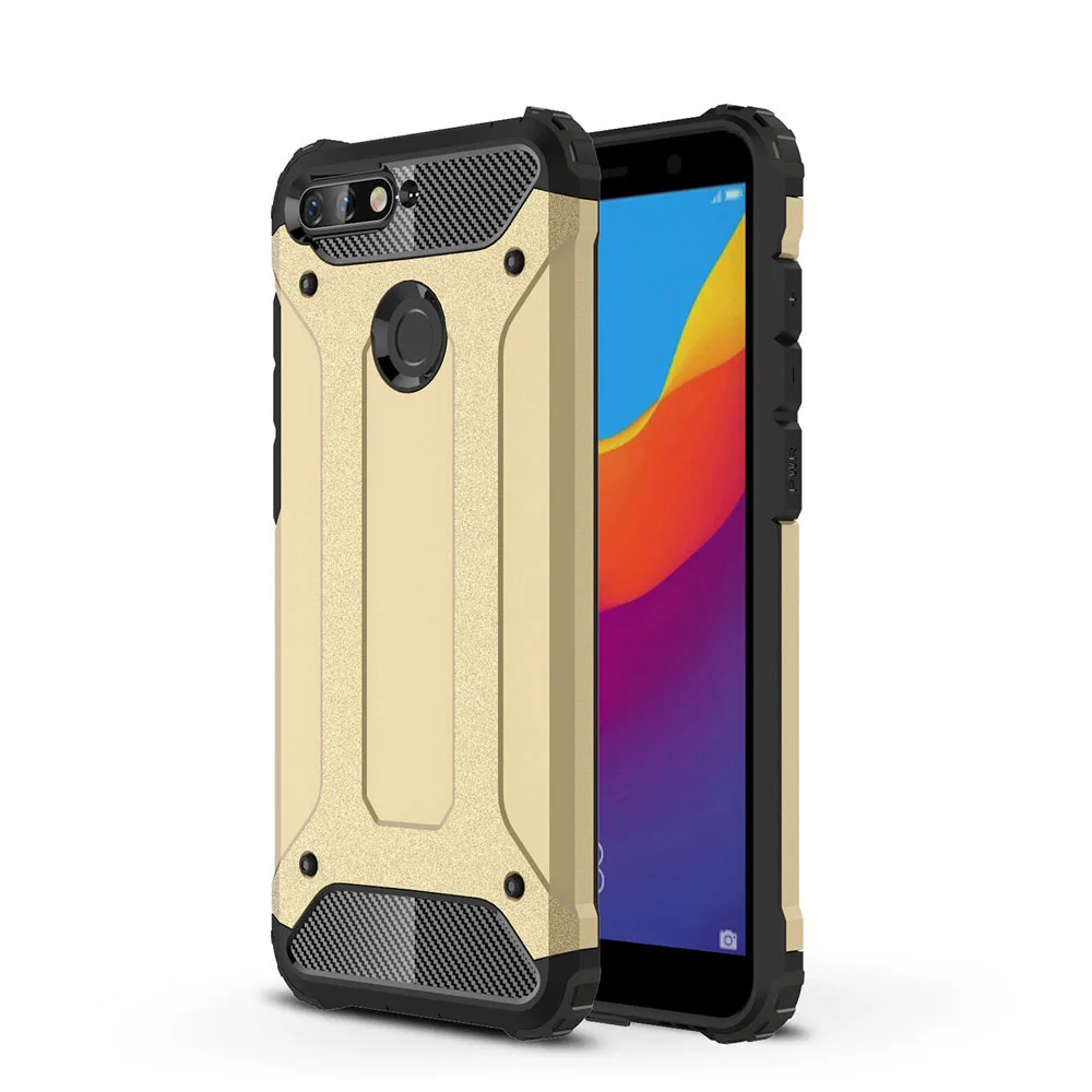 Противоударный Coque 5.7For huawei Honor 7C чехол для huawei Honor 7C Honor7C Pro AUM-L41 АУМ L41 телефона чехол-лента на заднюю панель - Цвет: Golden