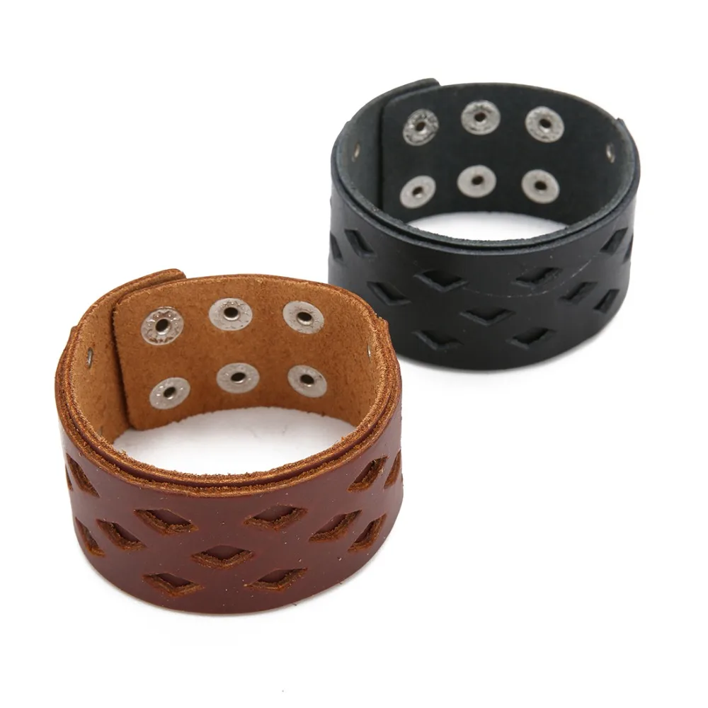 XINYAO 2019 Handmade Black Bronze PU Leather Bracelet for Women Men Cuff Bracelets &amp Bangles Jewelry Wristband Pulseira | Украшения и