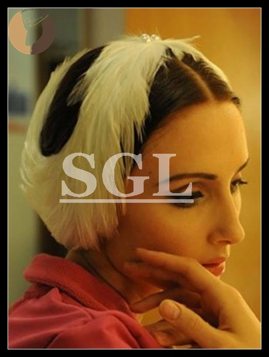 Балетный Белый лебедь головной убор для сольного танца белый перо балета