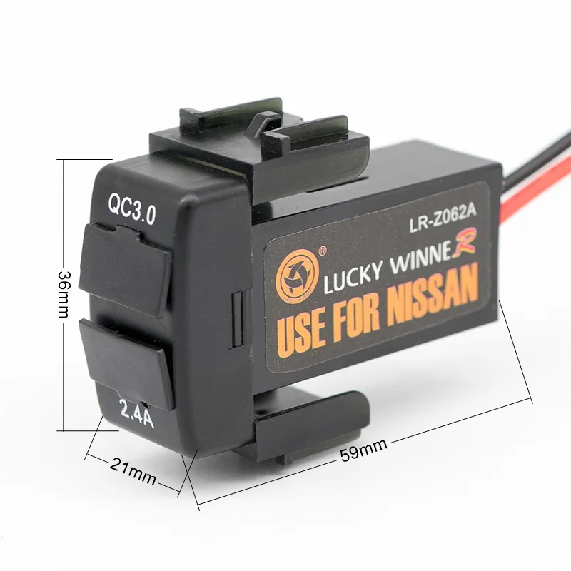 QC3.0 2.4A двойной USB интерфейс разъем быстрое зарядное устройство двойной Usb порт быстрое автомобильное зарядное устройство для NISSAN, Qashqai, Tiida, X-trail, Sunny, NV200