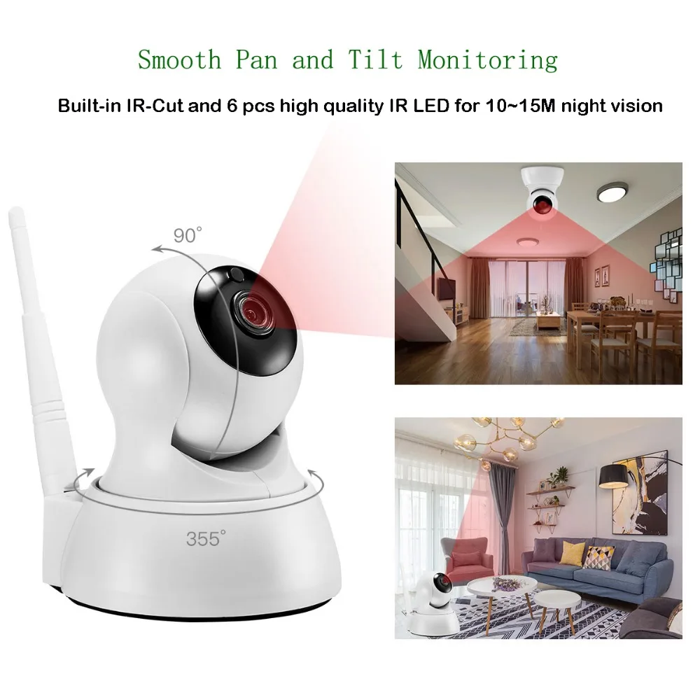 HD 720P домашняя Wi-Fi IP-камера безопасности 1 МП двухстороннее аудио беспроводная