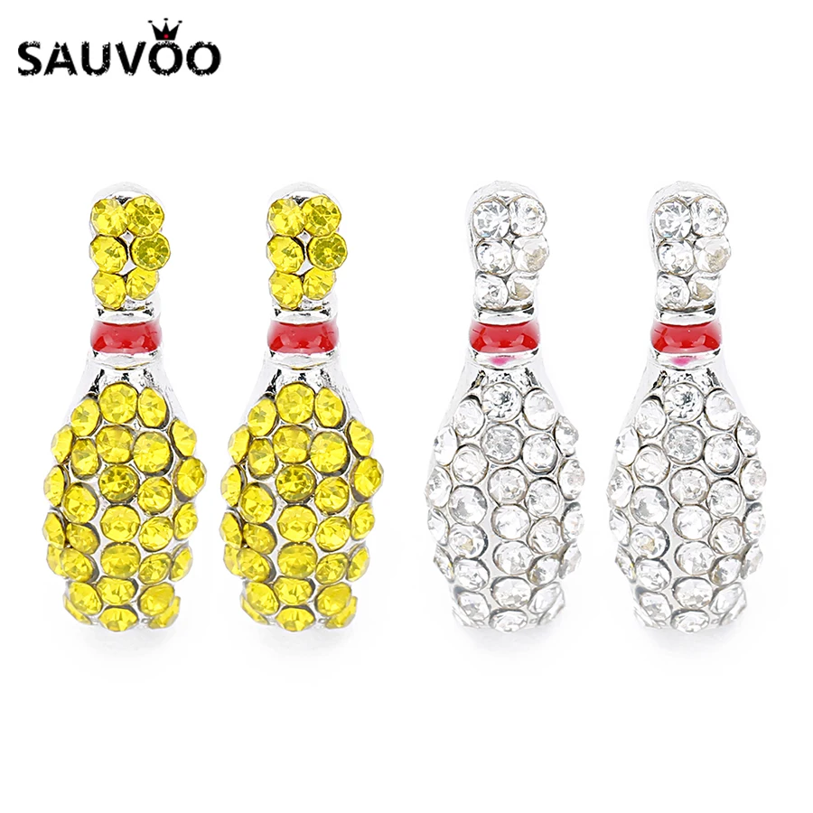 Серьги пусеты SAUVOO 1 пара серьги для боулинга золотого серебряного цвета