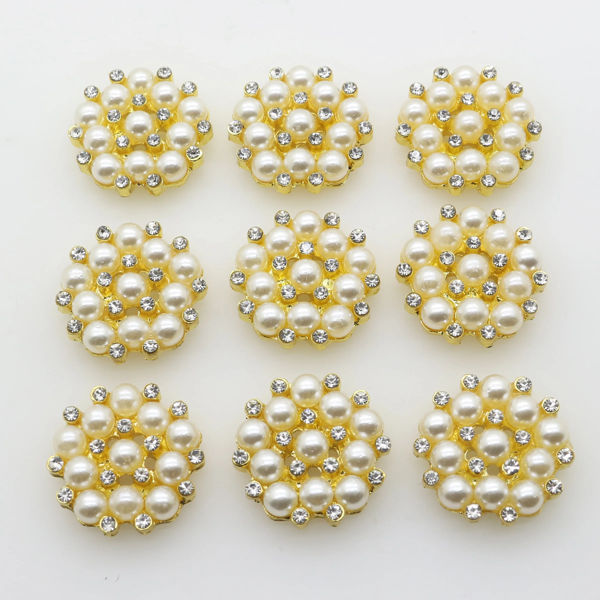 

New 10pcs/lot Gold Non-porous alloy Fashion Round pearl fittings Holiday Decoration Supplies Wholesale