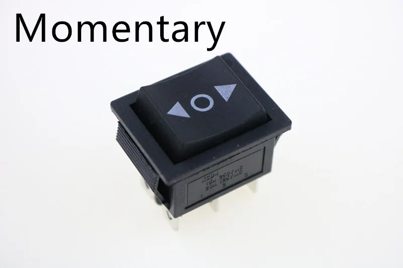 Momentary On-Off-On KCD4 вкл.-ВЫКЛ.-ВКЛ. 6 P/вкл.-ВЫКЛ. 4P фиксация кулисный переключатель 16A 250VAC цветной светильник - Цвет: Momentary On-Off-On