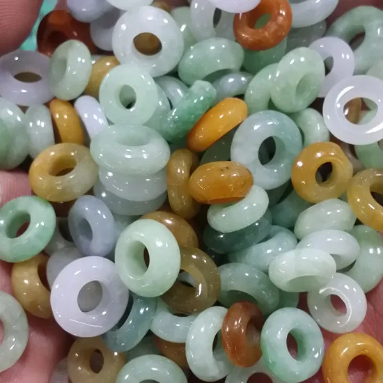 

Jade beads-Yuhuan, 20 шт., кольцо с подвеской из натурального изумруда, аксессуары для ювелирных изделий своими руками