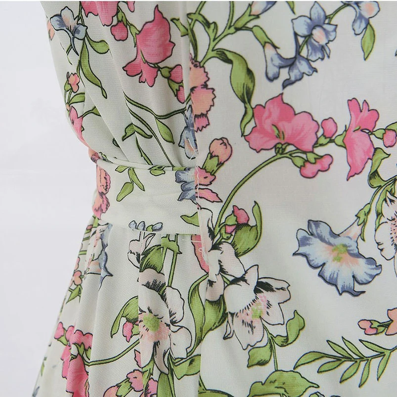 Женские миди Цветочные белые платья с запахом 2019 осенние женские длинные пляжные
