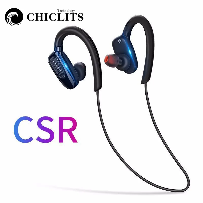 Sport Bluetooth Earphone Wireless Stereo Bass Sweatproof Music Running Fitness Ear Hook Earbuds Xiaomi Phone Earphones | Электроника