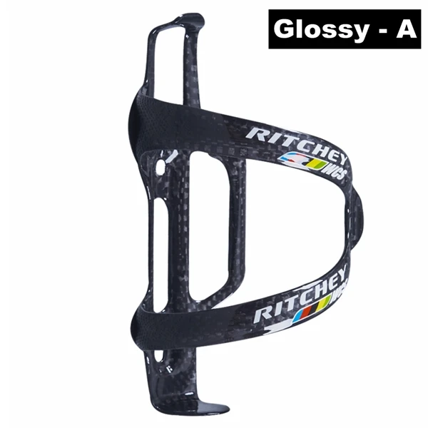 Glossy - A Велосипедная флягодержатель из углеродного волокна MTB дорожный велосипедный держатель для бутылки ультра светильник Аксессуары для велосипеда 3 к матовый блеск - Цвет: Glossy - A