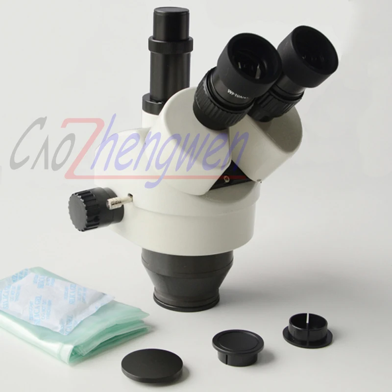 FYSCOPE 7X-45X Trinocular Zoom Stereo Microscope Head Simul Focal Trinocular Microscope Body
