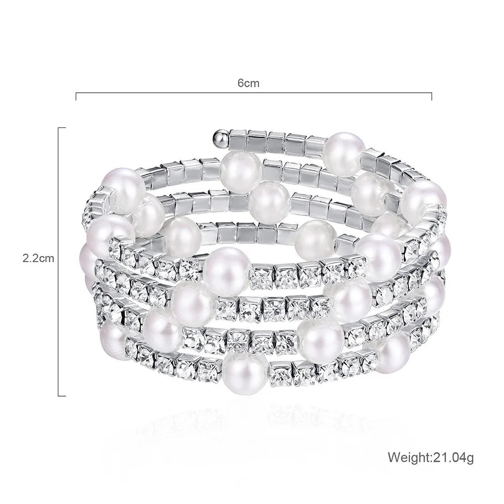 Женский многослойный браслет с искусственным жемчугом элегантные модные