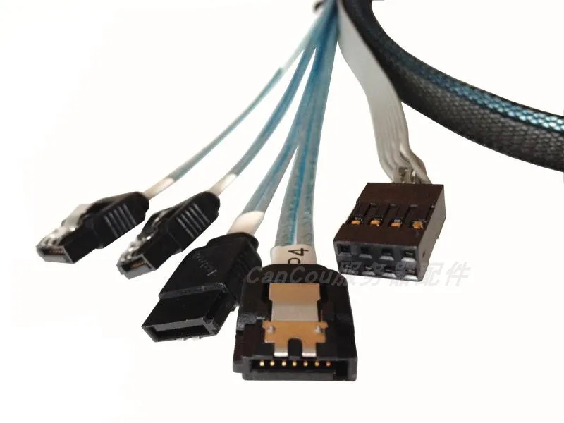 12 ГБ/сек. от 1 до 4 HD Mini-SAS кабель SFF-8643 SATA 80 см (Mini-SAS HD) * + 8pin SGPIO | Обустройство дома