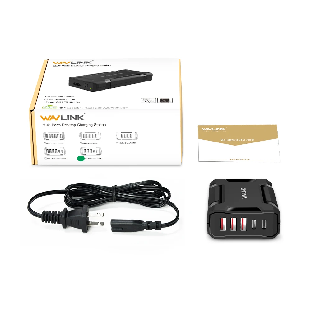 Настольная зарядная станция с 5 портами 45 Вт/9 А USB C настенное зарядное устройство