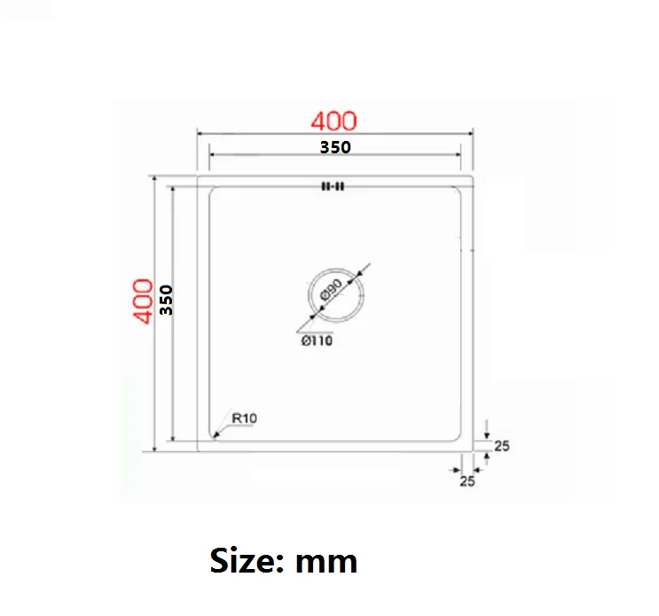 400x400x210 мм) VIBORG Делюкс ручная работа сверхтолстая 304 нержавеющая сталь подстежка одинарная чаша кухонная раковина