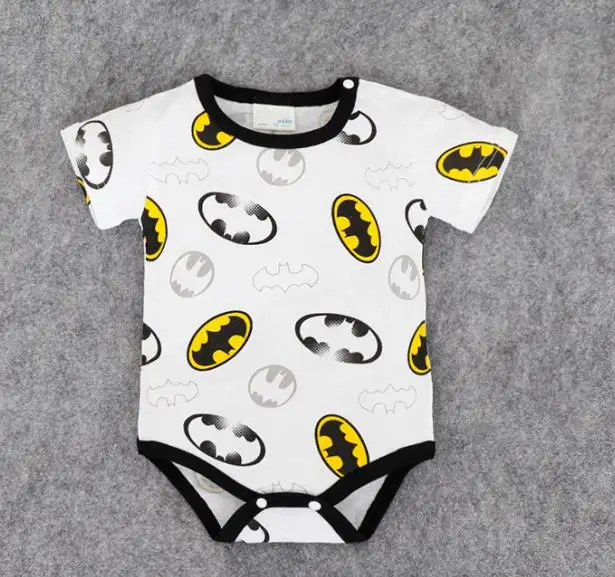 Batman A Маленький Супермен, хлопковый комбинезон для маленьких мальчиков, Детские альпинистские костюмы с буквенным принтом, Одежда для новорожденных с короткими рукавами, одежда для альпинизма - Цвет: Batman A