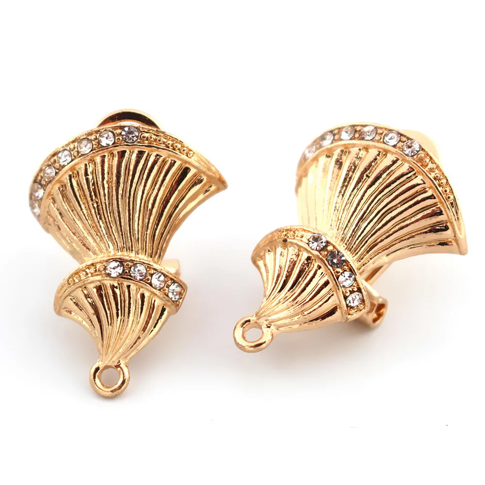 Серьги клипсы индийские Чили в форме свадебного платья с застежкой петлей и