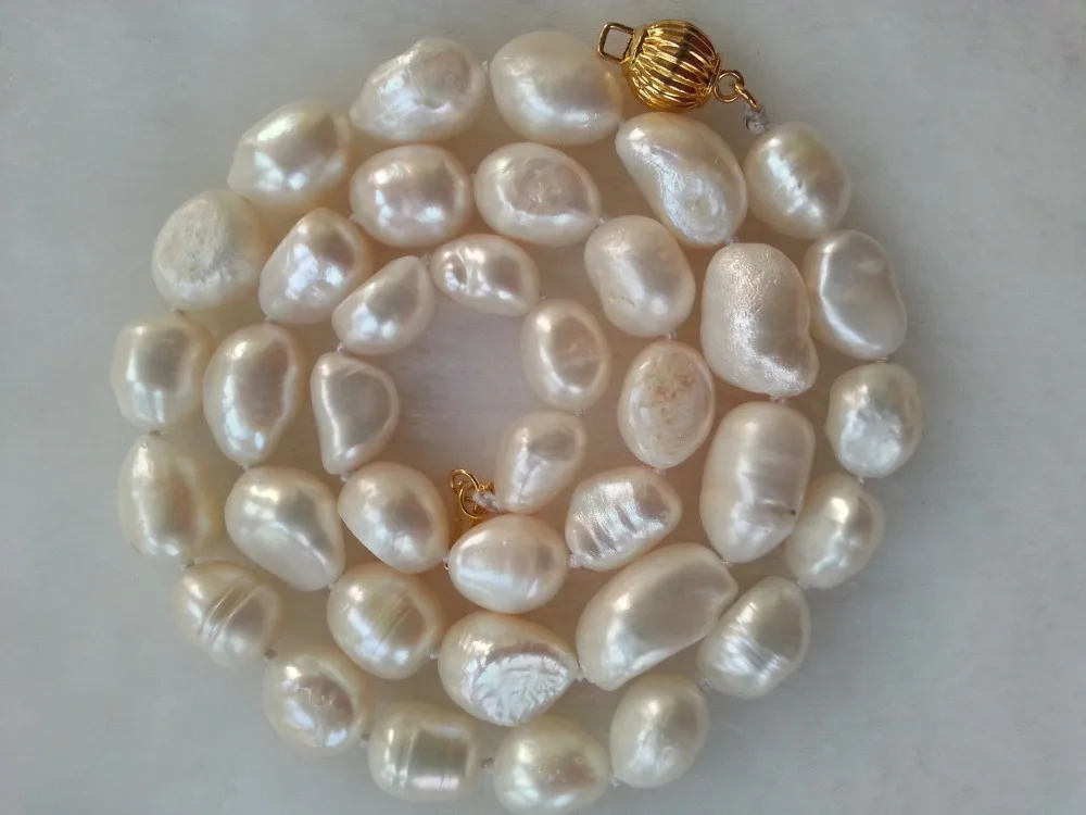 

7-9 MM Genuine Natural white akoya cultured pearl necklace 18'' add bracelet AA