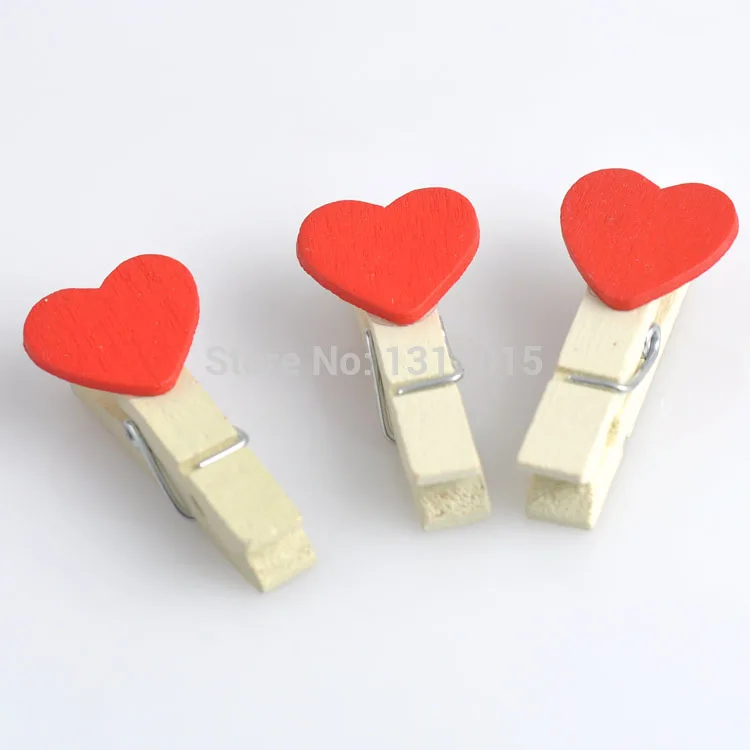 

Red Heart love Wooden Decorative Clothespin Craft Clips For Hamemake Diy 30pcs 38x9mm 141229-8