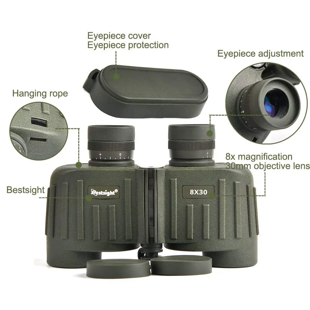 Военный 8x30 бинокулярный Bestsight морской бинокль для охоты пешего туризма и