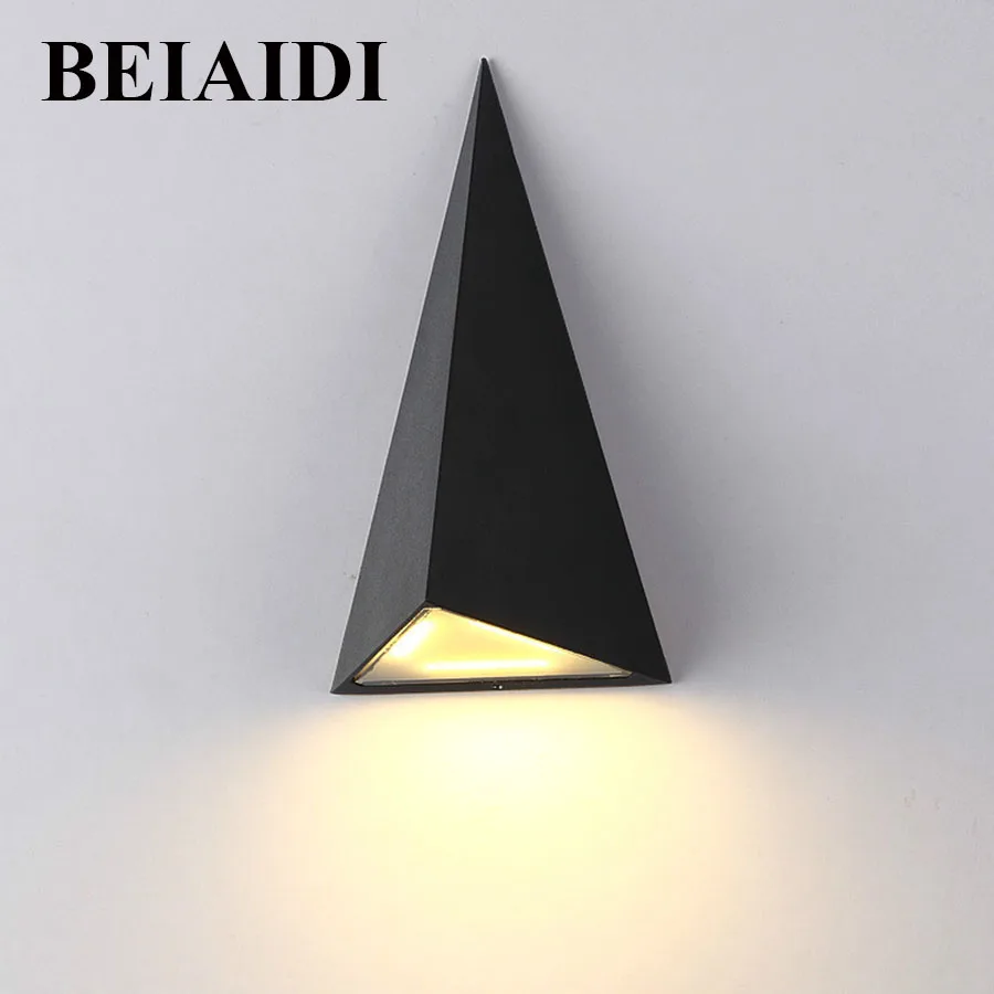 

BEIAIDI IP65 Waterproof 9W Aluminum Triangle Led Wall Lamp Outdoor Garden Balcony Aisle Porch Patio Wall Sconce Lamps AC85-265V