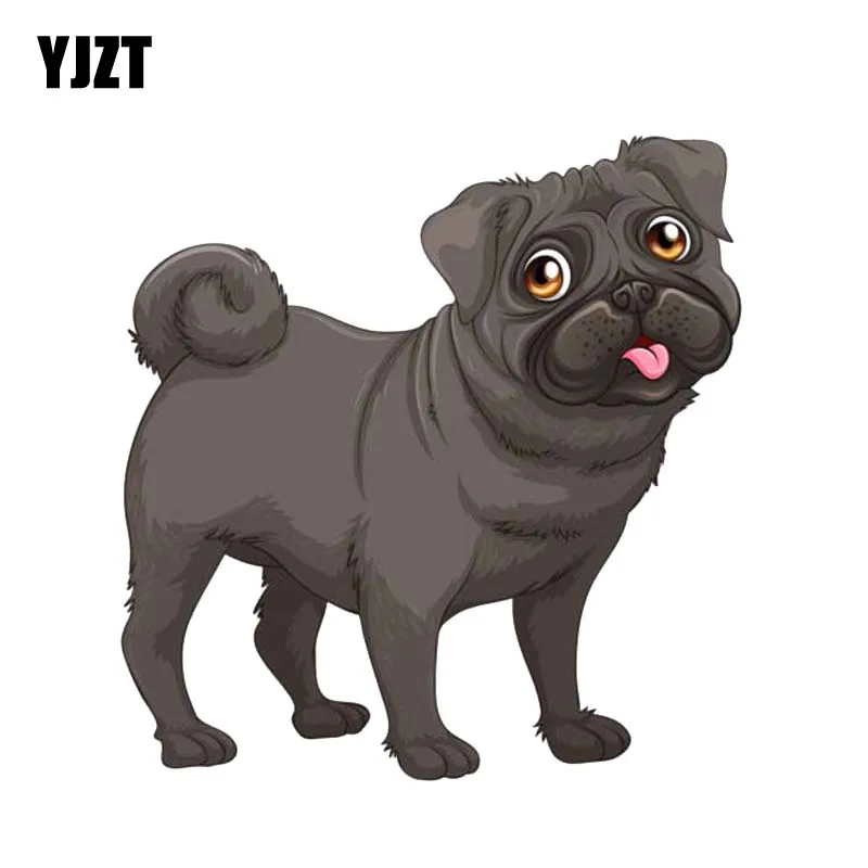

YJZT 13.6CM*14.2CM Cartoon Fun Dog PVC Car Sticker Decal 12-300375