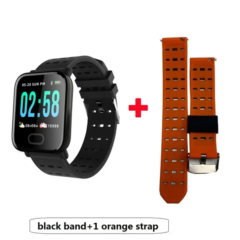 Black add 1pcs Strap 696 LJL08 умный браслет мужской спортивный фитнес-трекер A6 монитор сердечного ритма кровяное давление напоминание браслет для Android iOS - Цвет: Black add 1pcs Strap