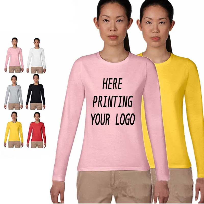 Футболка женская виниловая с длинным рукавом теплый топ логотипом на заказ