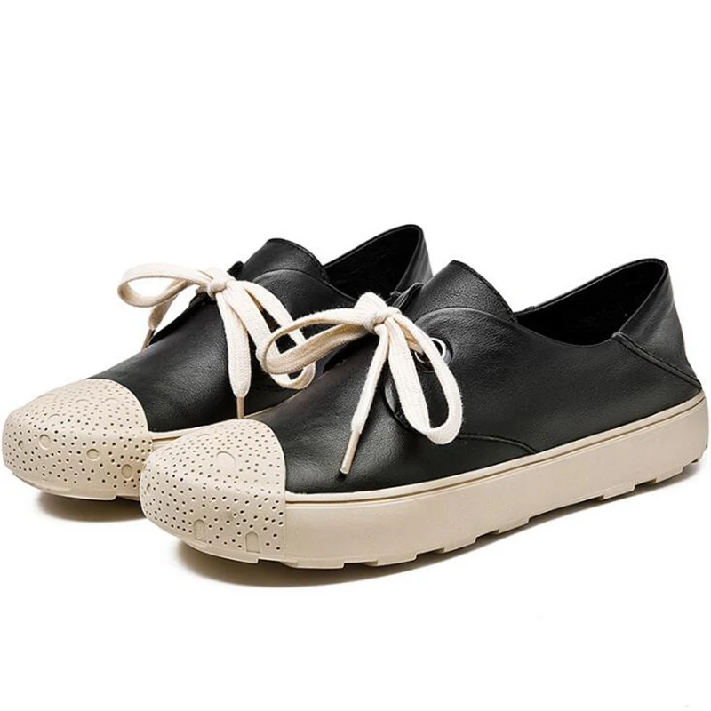 

Women Sneakers New 2019 Spring Fashion Genuine Leather Platform shoes Ladies Trainers Chaussure Femme Women Casual Shoes c698