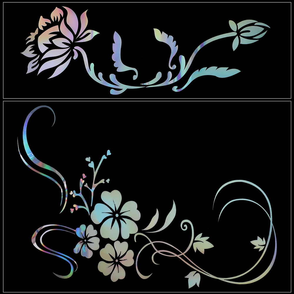 YOSOLO Laser Flower Stickers Reflective Motorcycle Car Door Window StickerUniversal Random Sent Styling Auto Accessories | Автомобили и