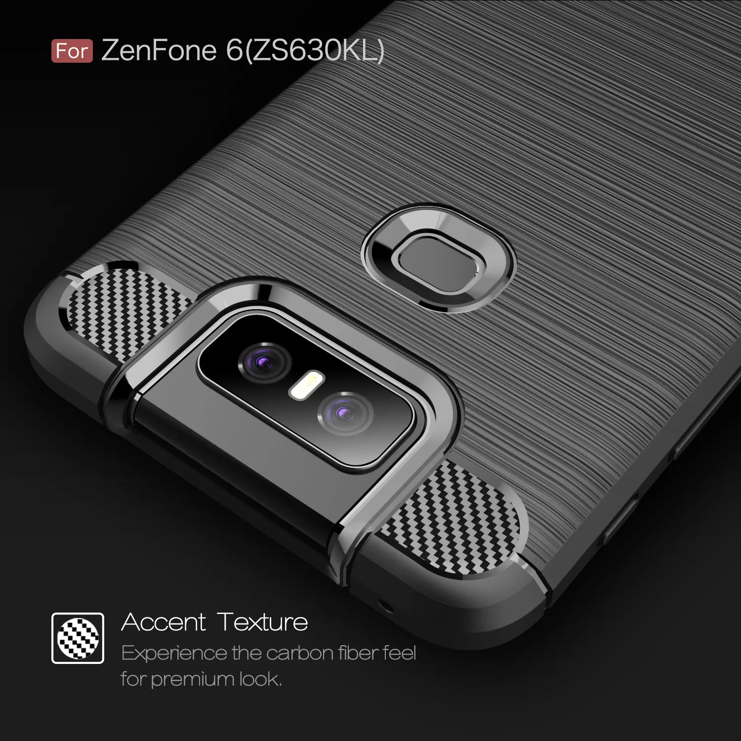 Чехол из углеродного волокна для Asus Zenfone 6 ZS630KL сумка противоударный бампер