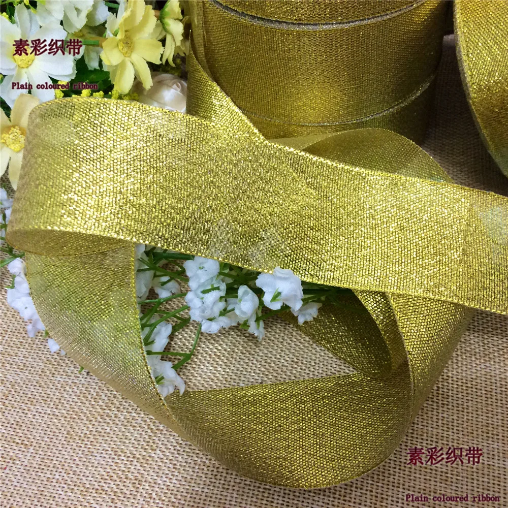 1-1/2 &quot(38 мм) золотой лук пояс лента для подарочной упаковки Свадебные и