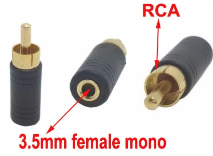 

50 шт. позолоченный 3,5 мм Женский Моно Разъем для AV RCA штекер аудио удлинитель разъем адаптера