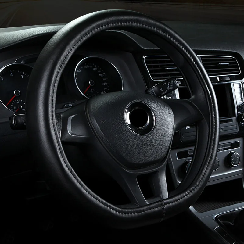 Кожаный чехол на руль D кольцо для Volkswagen VW Golf 7 GTi Mk7 Scirocco Sagitar Lavida поло