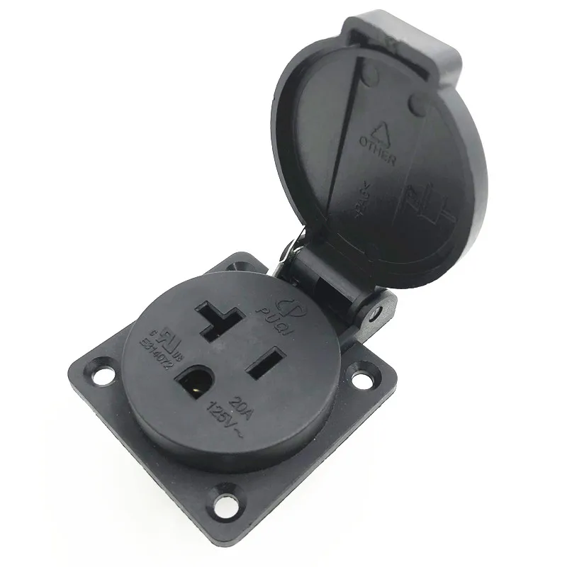 Черная 15A/20A 125V круглая крышка наружная розетка IP44 американская AC Розетка