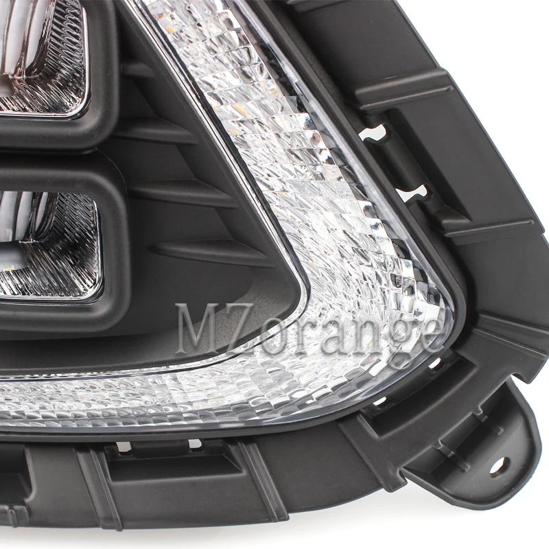 MZORANGE 2 шт. светодиодный DRL Дневной ходовой светильник для hyundai Creta IX25 противотуманная фара с желтым указателем поворота индийская версия
