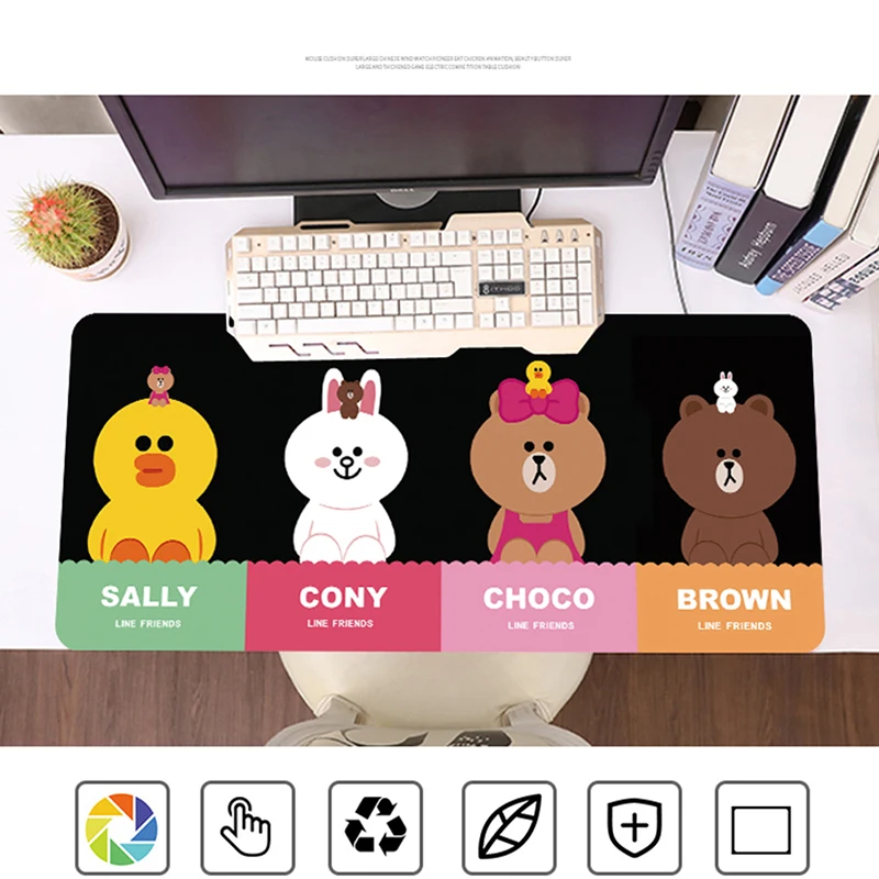 Игровой коврик для мыши с коричневым медведем, красочный Коврик для мыши, коврик для клавиатуры, коврик для ноутбука, коврик для мыши для игр
