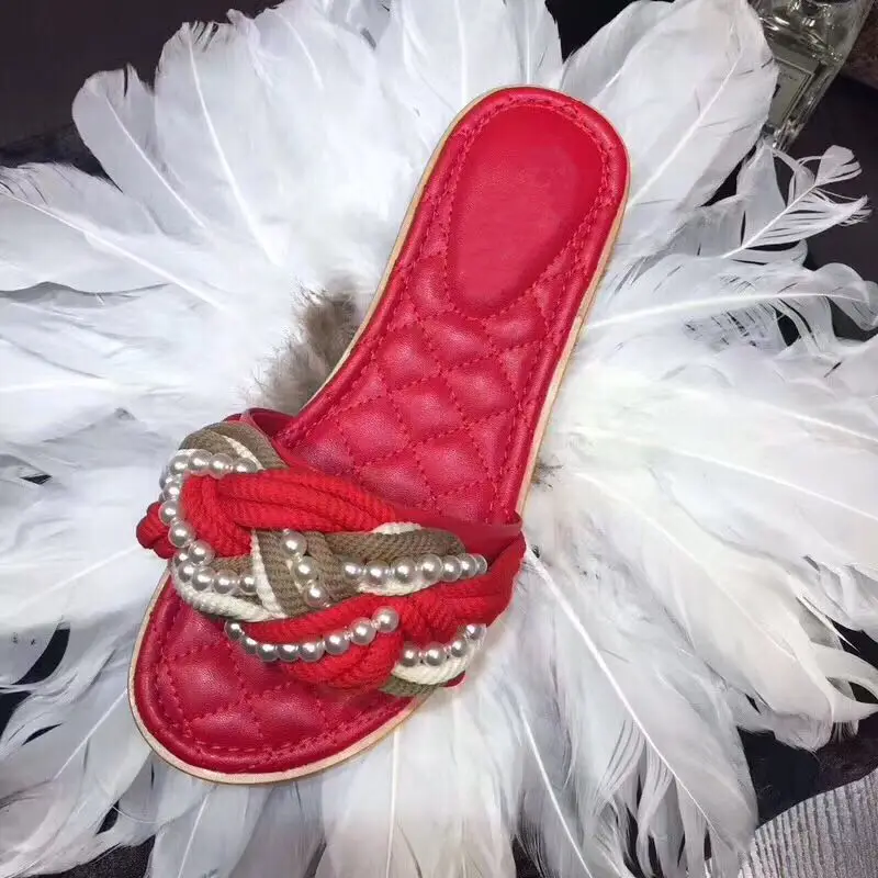 Женские шлепанцы с перекрестными бусинами женские шлепанцы-гладиаторы большие