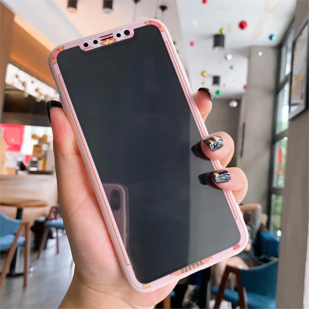 Защитное закаленное стекло для iPhone X XR XS Max 11 Pro защита экрана с мультяшным