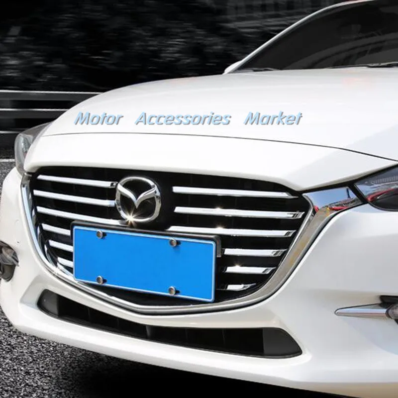 Новая хромированная передняя решетка радиатора 12 шт. для Mazda 3 M3 Axela 2017 2018 седан