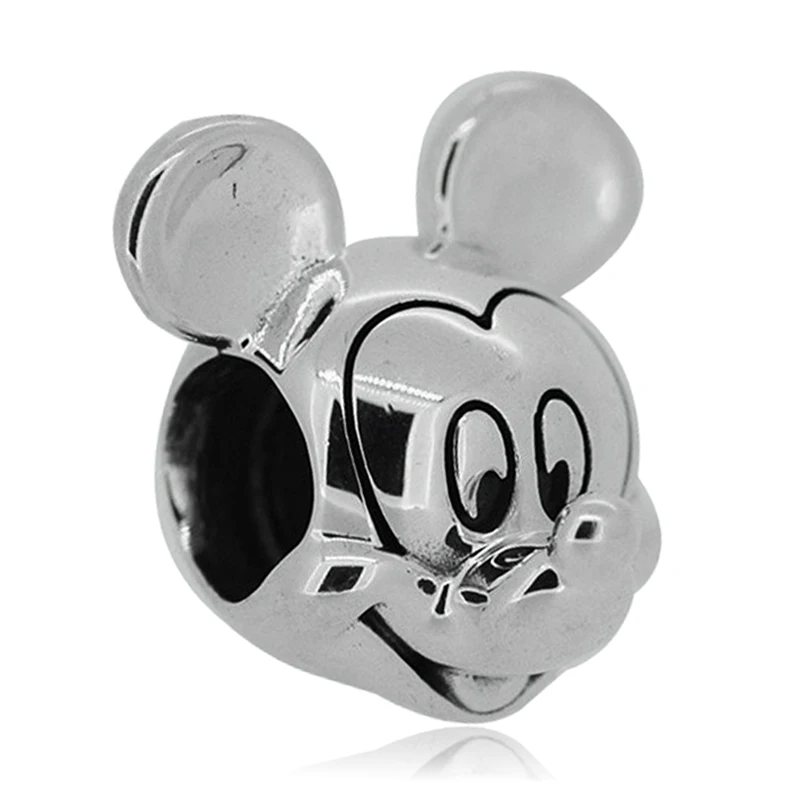 mickey Европейский Серебряный браслет в виде единорога Микки Минни Дональда Дака из бисера, очаровательный браслет Pandora, ювелирные изделия для женщин - Цвет: mickey