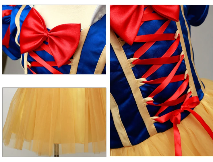 HOT Summer Girls Snow White Princess Dresses for Kids Baby Girl Cosplay Costume Birthday Clothes Children's Party Dress Clothing | Детская