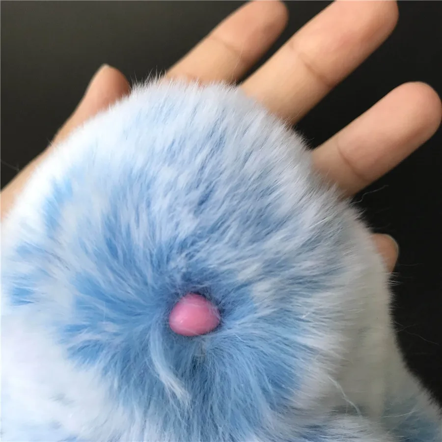 Magicfur настоящий мех кролика милый Игрушечный Кролик брелок небесно голубого
