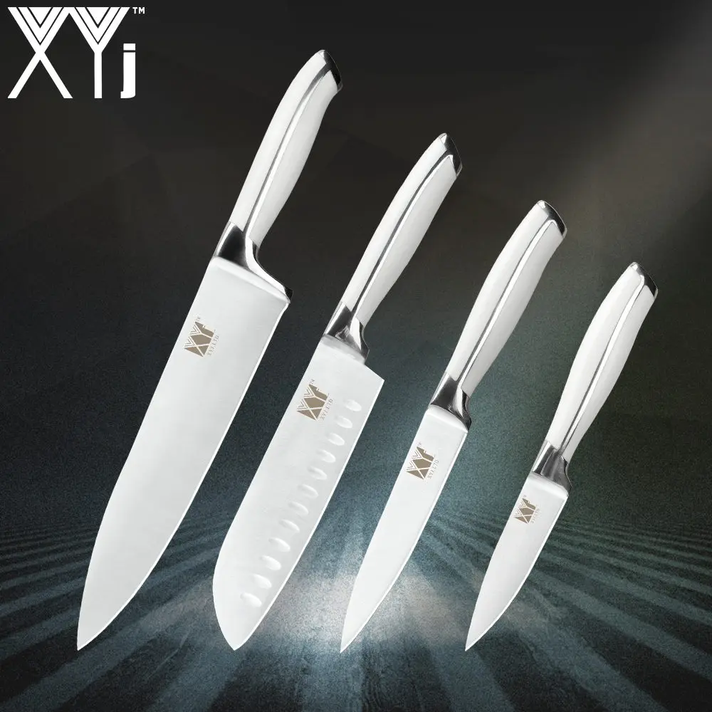 XYj набор кухонных ножей из нержавеющей стали 3 5 &quot5&quot 7 &quot8&quot 8 дюймов + Pom кухонные