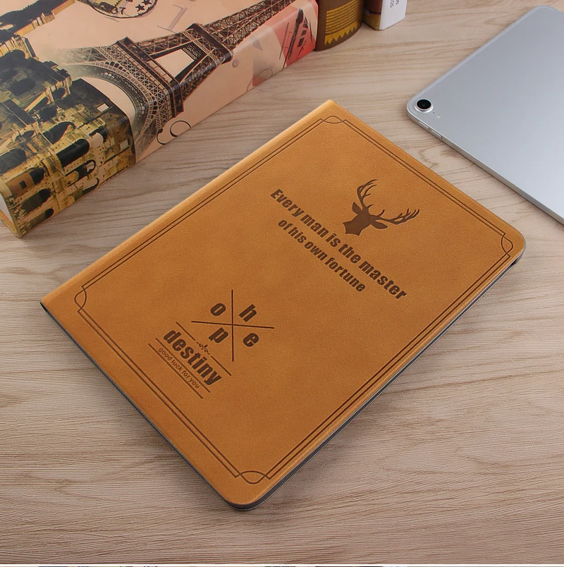Чехол для планшета с функцией автоматического сна для Apple iPad Pro 12,9 A1895 A1876 A2014 a1983. чехол в стиле ретро с изображением оленя из искусственной кожи+ ручка