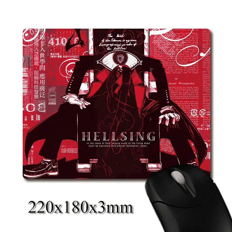 Готический Стиль Вампир Алукард аниме Hellsing Отпечатано Тяжелая ткачество анти-скольжения резиновая прокладка офисный коврик для мыши Coaster вечерние пользу