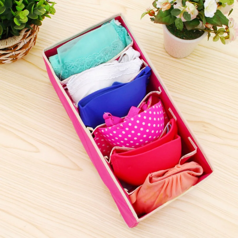 4pcs Multi-size Bra Underwear Organizer Foldable Home Storage Box Non-woven Wardrobe Drawer Closet | Дом и сад