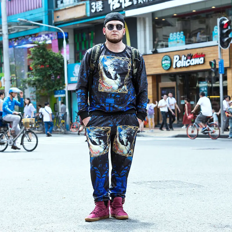 

Personality horse pattern 3D printing fashion loosee oversized sweatshirt Autumn&Winter 2017 New quality sweatshirt men XL-6XL